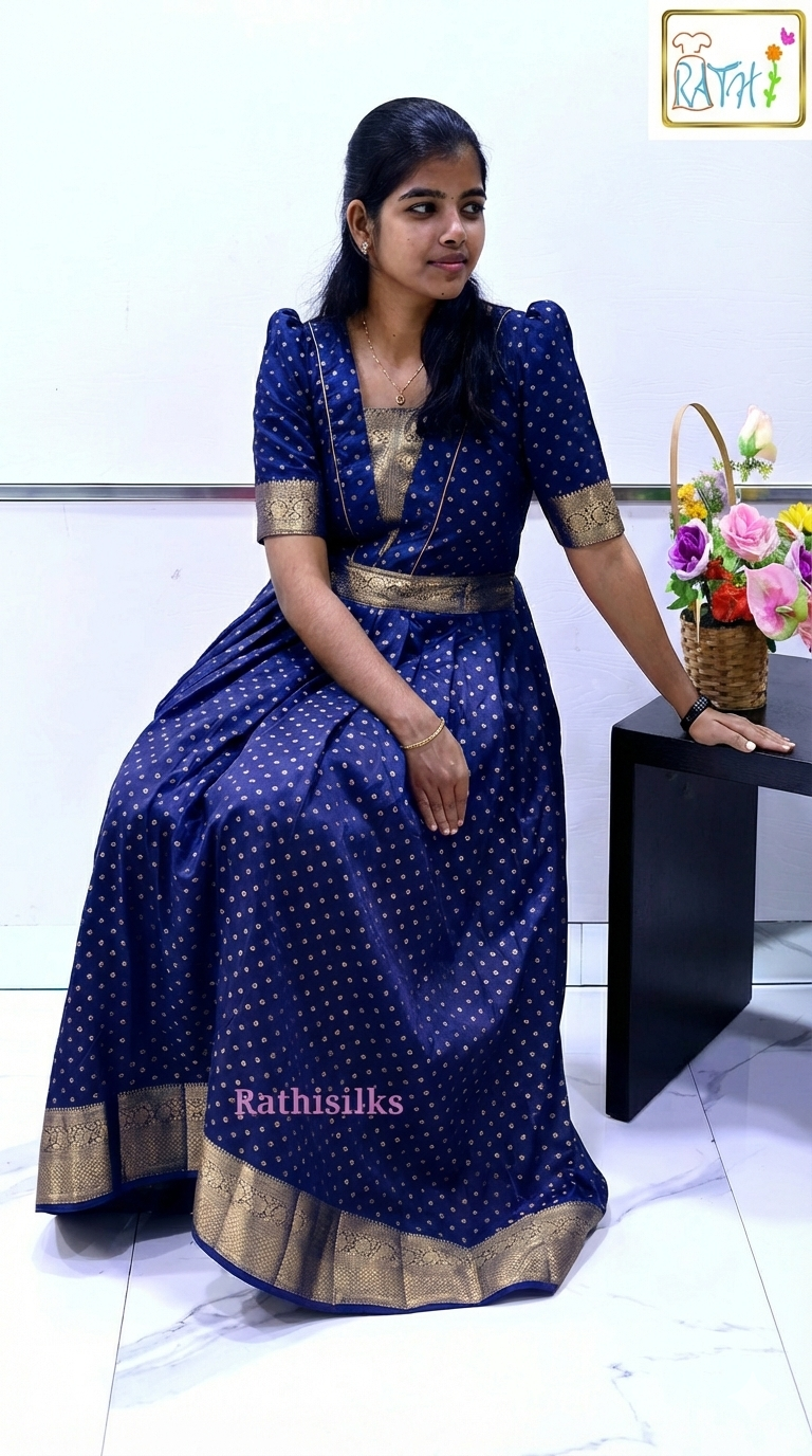 Mint Green Semi Tussar Ankle-Length Gown