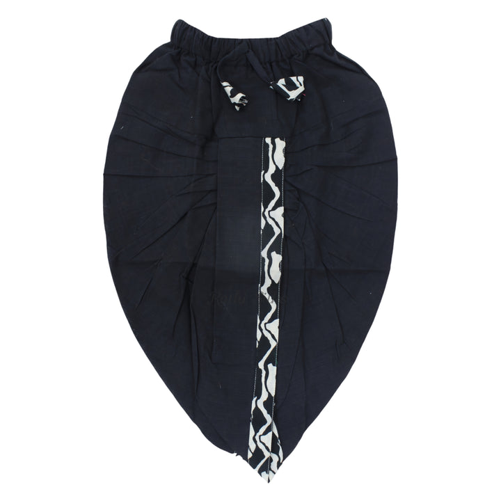 Boys Ikat Cotton Printed Panjagajam Set – Black &amp; White