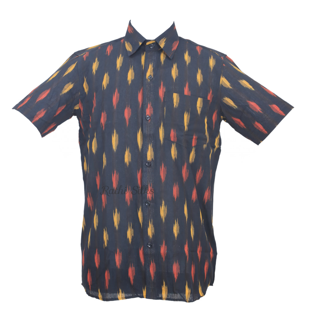 Men’s Traditional Ikath Printed Half Sleeve Shirt