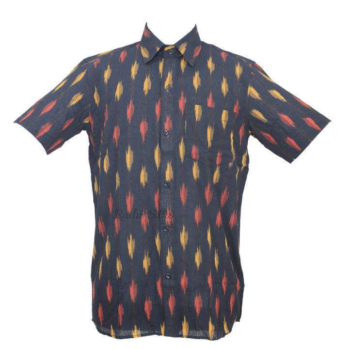 Men’s Traditional Ikath Printed Half Sleeve Shirt