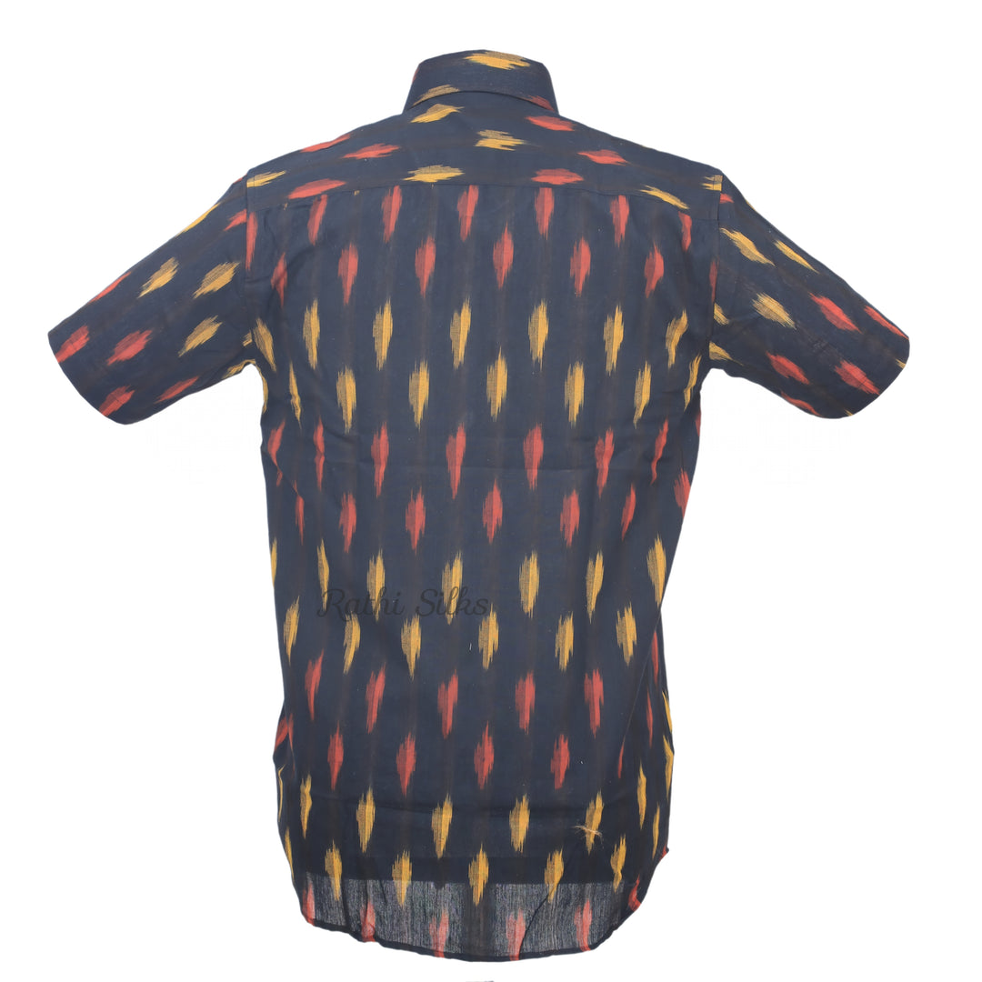 Men’s Traditional Ikath Printed Half Sleeve Shirt