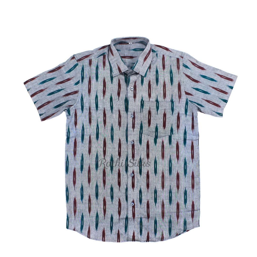 Men’s Traditional Ikath Printed Half Sleeve Shirt. Men's Shirt