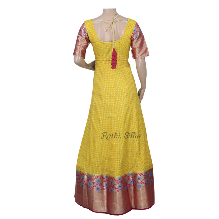 Banarasi  Semi Silk Women's Long Gown