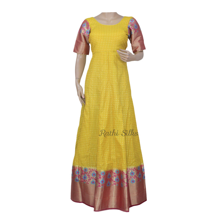 Banarasi  Semi Silk Women's Long Gown