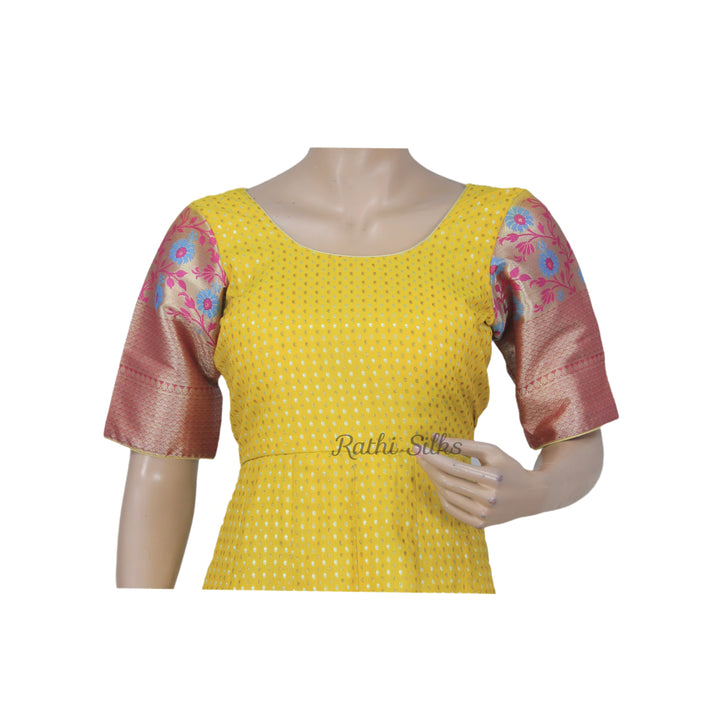 Banarasi  Semi Silk Women's Long Gown