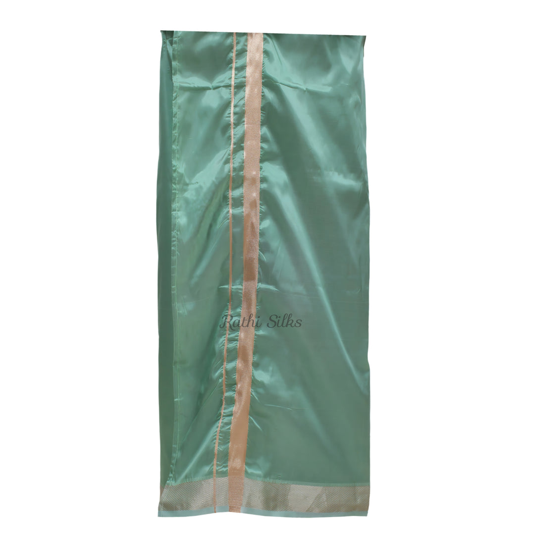 Men’s Traditional Art Silk Dhoti Set with Shirt &amp; Angavastram. MEN'S Dhoti shirt