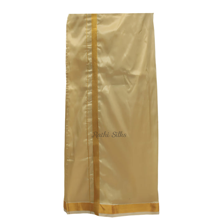 Men’s Traditional Art Silk Dhoti Set with Shirt &amp; Angavastram. MEN'S Dhoti shirt