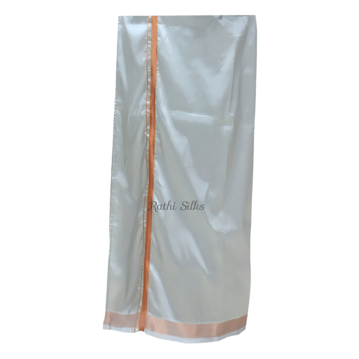 Men’s Traditional Art Silk Dhoti Set with Shirt &amp; Angavastram. MEN'S Dhoti shirt