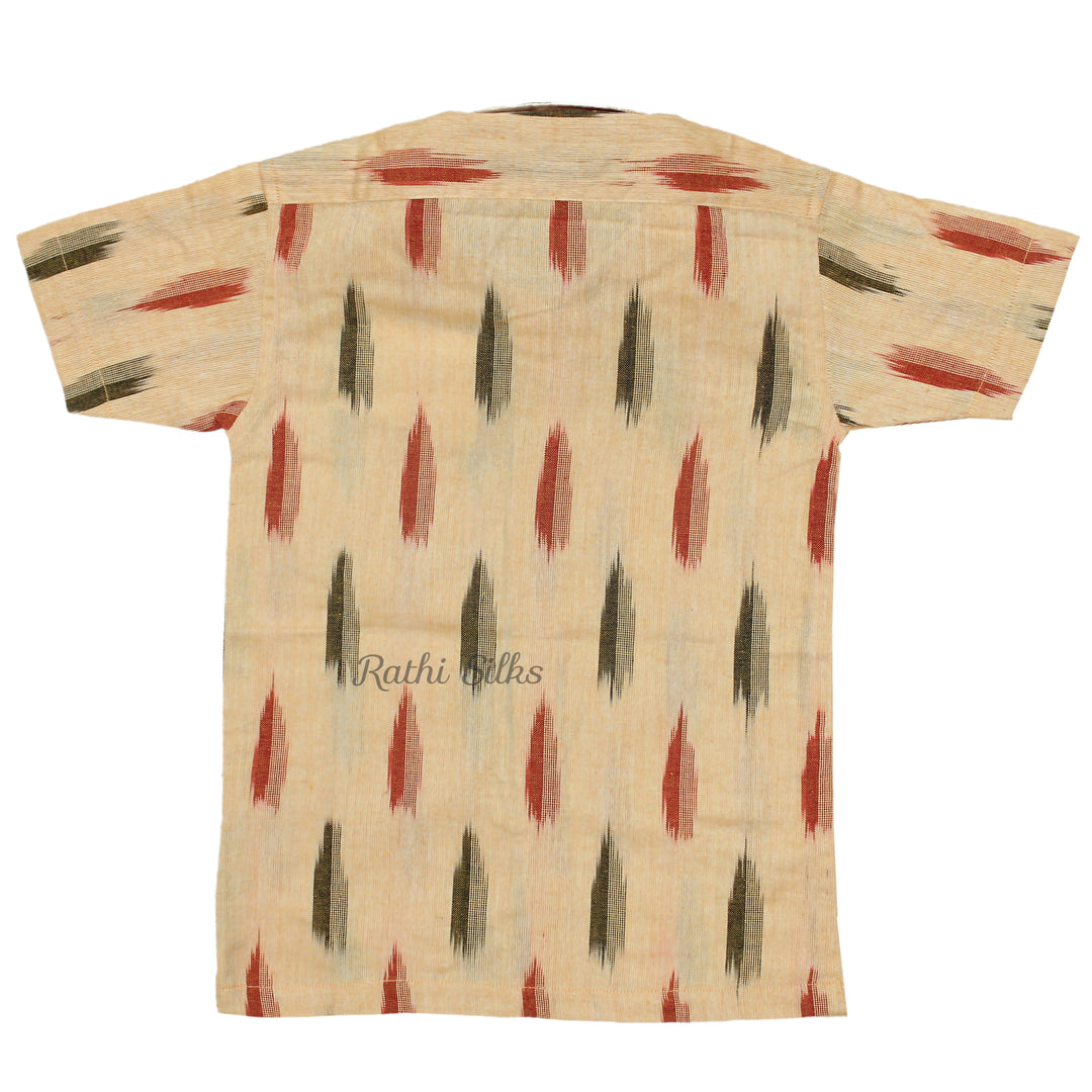 Boys Ikat Cotton Printed Kurta – Beige. Boys Kurta
