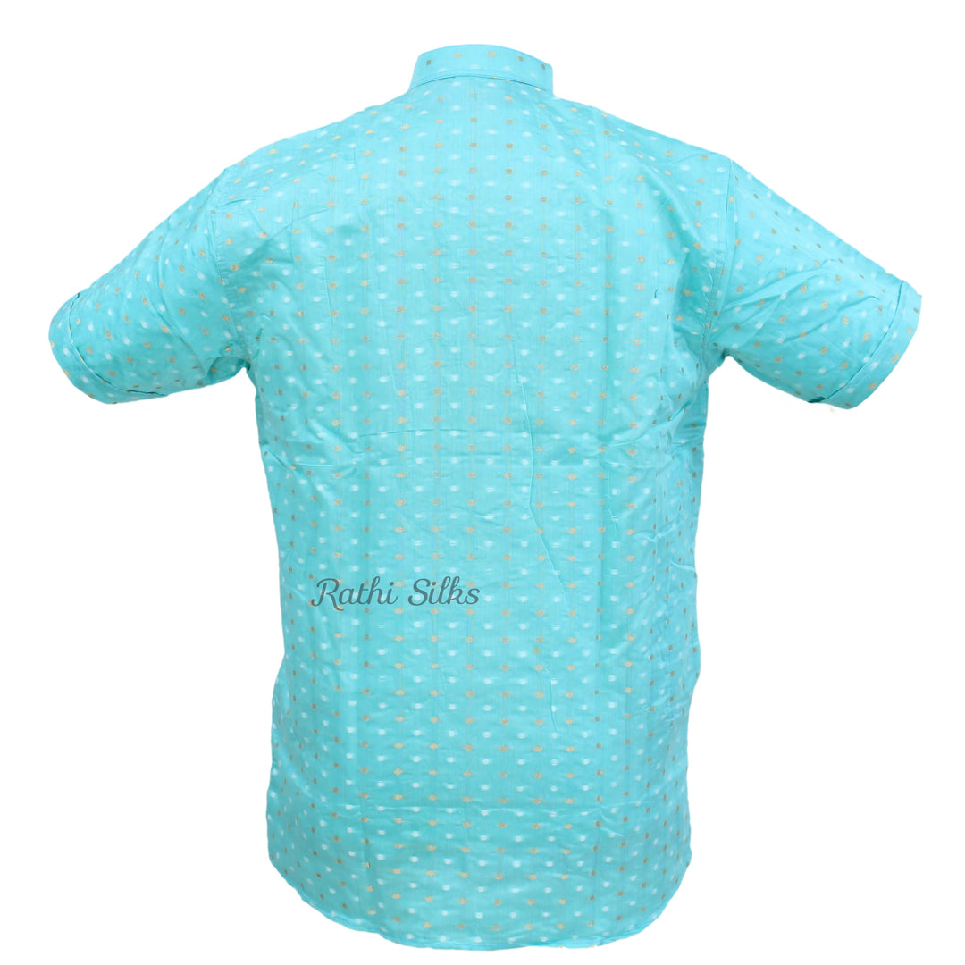 Men’s Chanderi Cotton Printed Half Sleeve Kurta