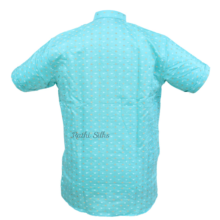 Men’s Chanderi Cotton Printed Half Sleeve Kurta