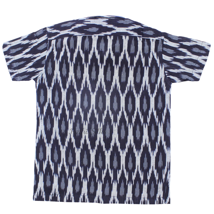 Boys Ikat Cotton Printed Kurta – Navy Blue &amp; White. Boys Kurta