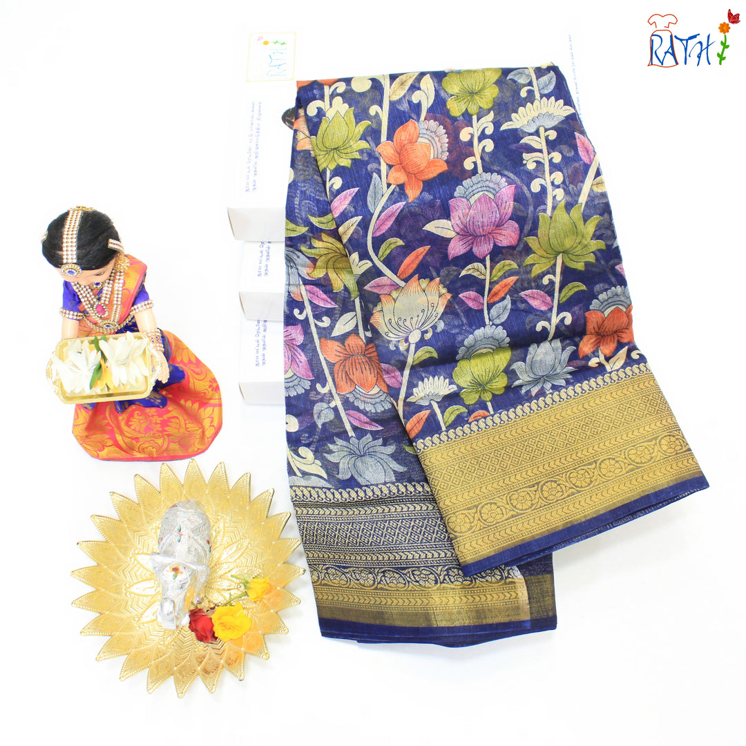 Semi Chanderi Cotton Saree
