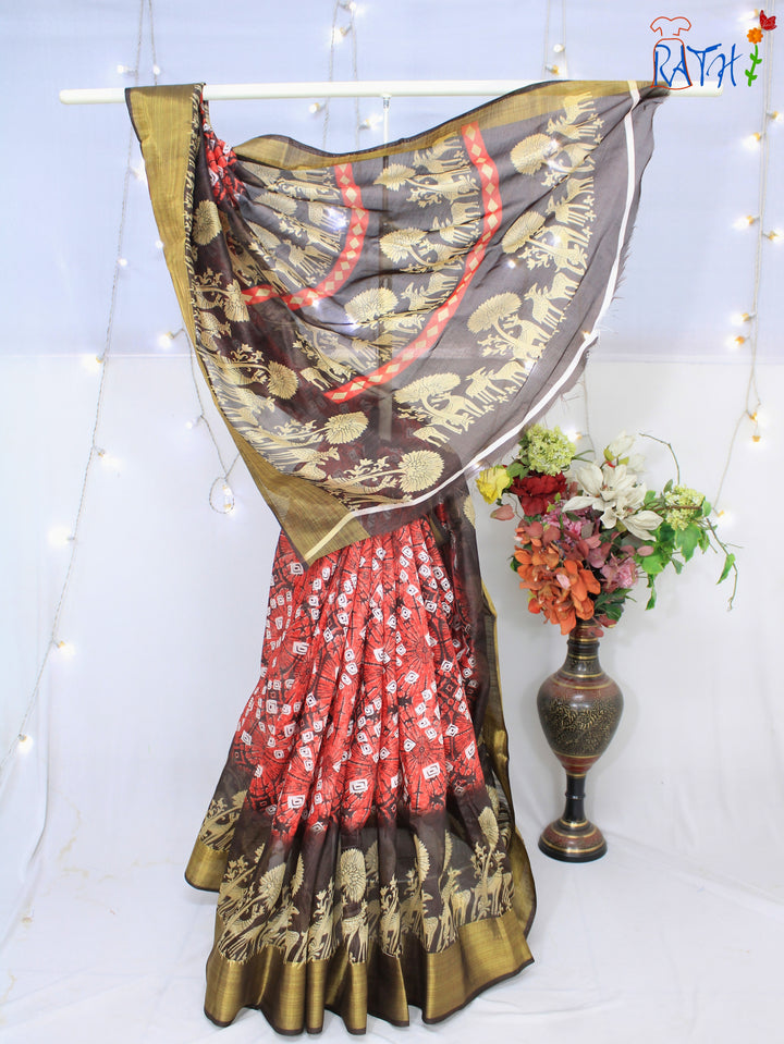 Semi Chanderi Cotton Saree