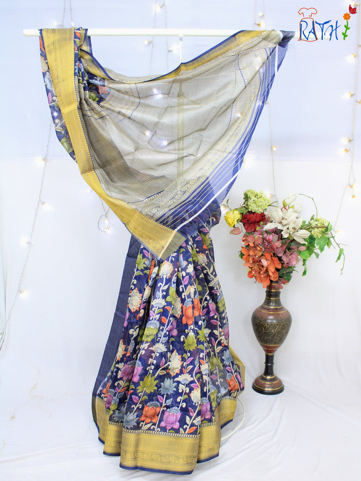 Semi Chanderi Cotton Saree
