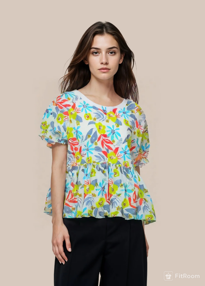 Floral Printed Short Kurta Top
