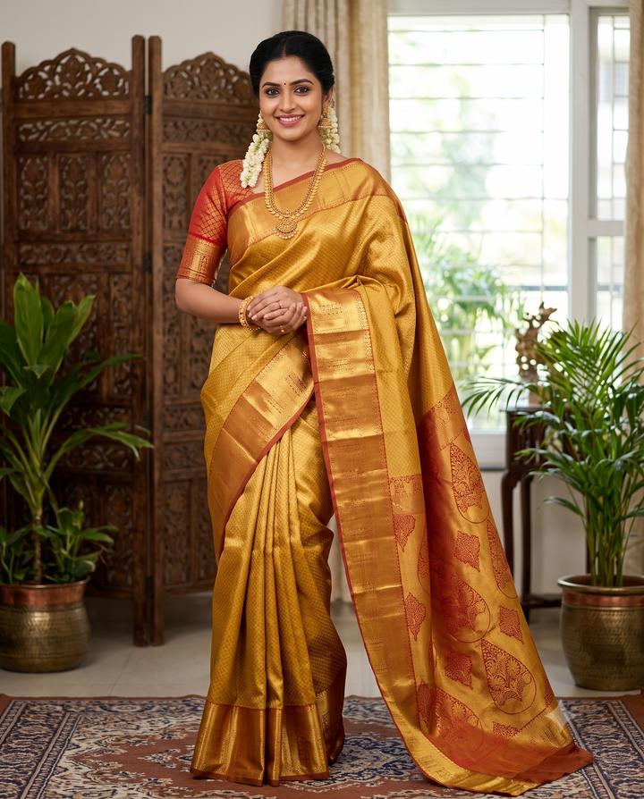 Art Saree Temple Tissue Brocade Saree