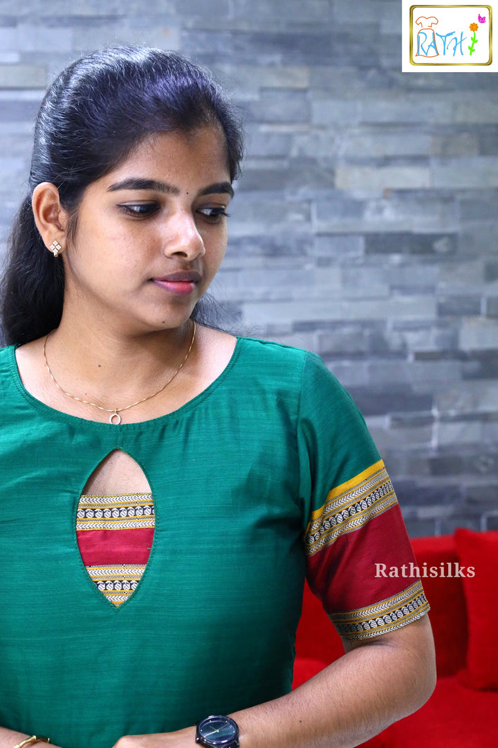 Chettinadu Cotton Zari Border Long Ethnic Gown