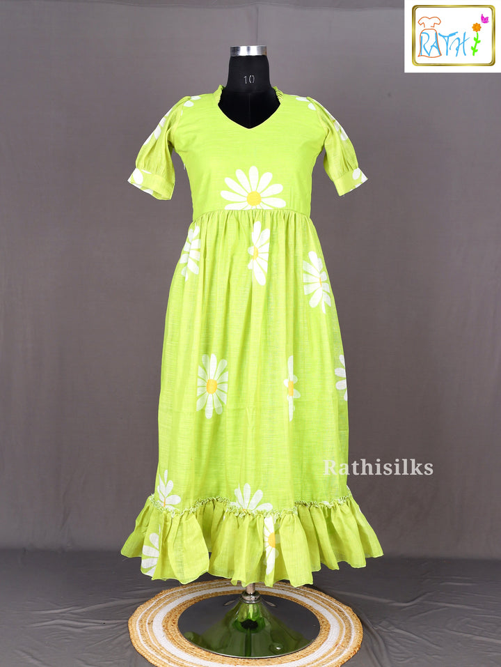 Print Cotton Long Gown