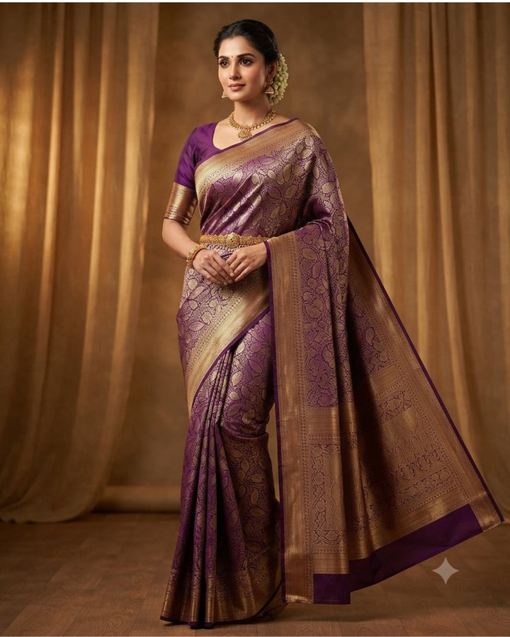 Art Fancy Self Resham Brocade Saree