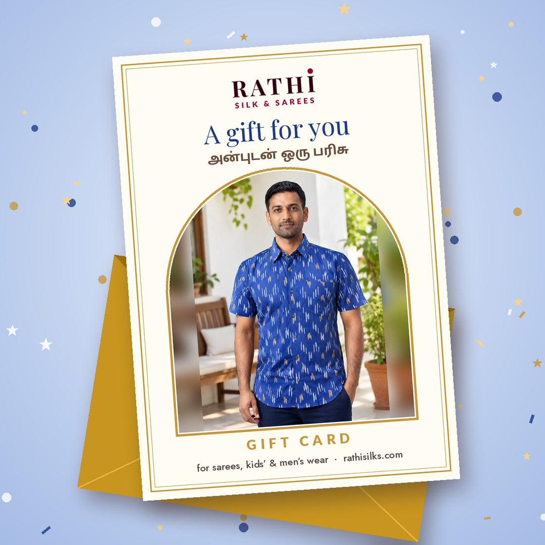 Gift card design: men's blue shirt
