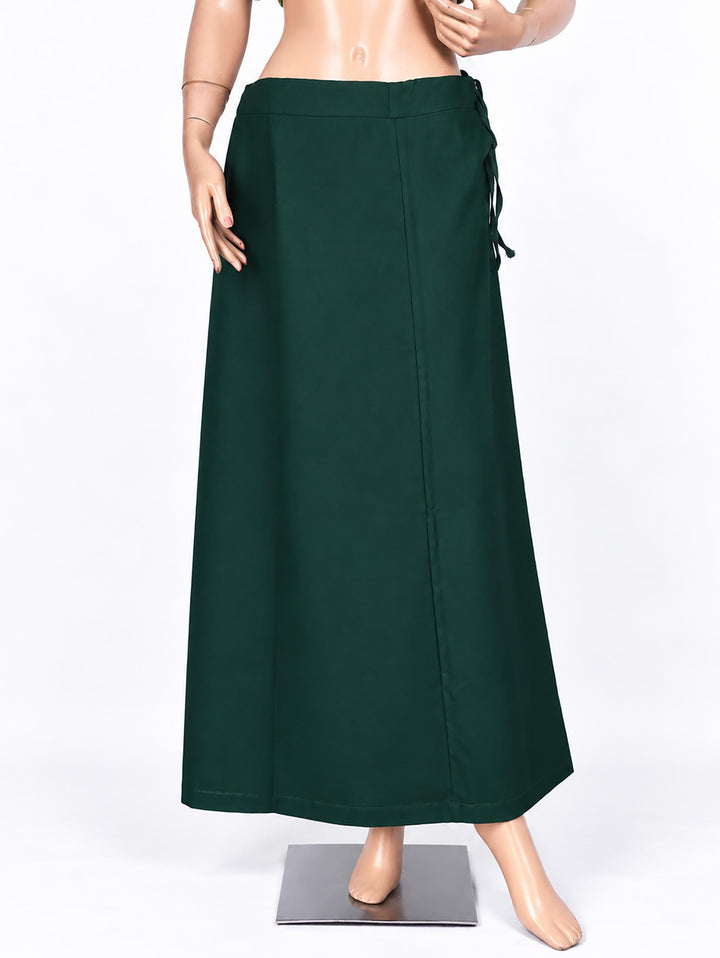 Green cotton saree petticoat, full length #colour_green
