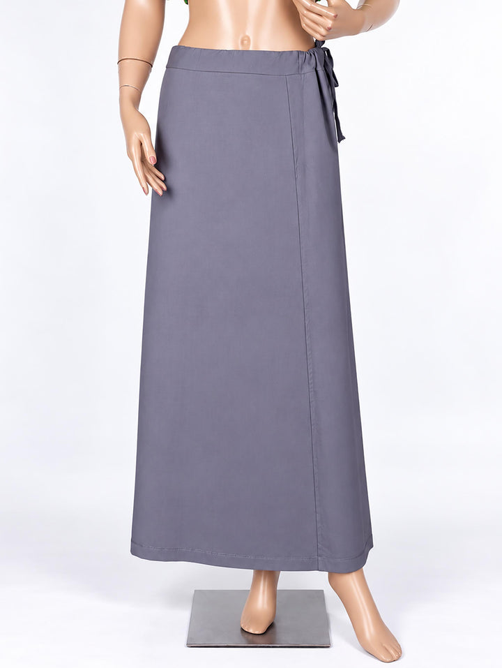 Grey cotton saree petticoat, full length #colour_grey